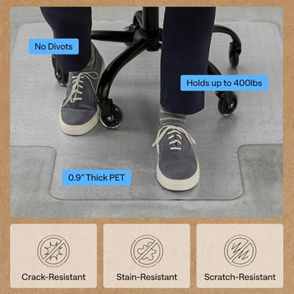 GORILLA GRIP Office Chair Mat for Carpet Floors, Heavy Duty, 29x47 Clear - size: 29"x47", style: Carpet Floor