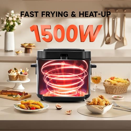 SUSTEAS Deep Fryer with Basket, Electric Deep Fryers for Home Use, 2.25Qt - size: 2.5L