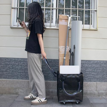 Small Black Reusable Grocery Bag on Wheels, Folding Rolling Tote - color: Black, size: Small