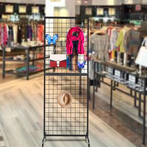 NectaCol Grid Wall Panels, 2 Packs 2'x 6' Gridwall Panels Tower with T-Base, Black Wire Grid Wall Display Rack, Craft Show Display Rack, Art Gridwall Display Stand - size: 2 Packs 2'x 6'