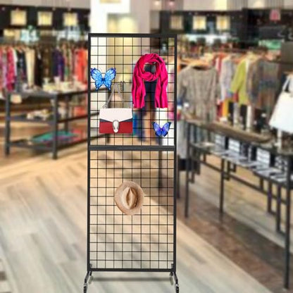 NectaCol Grid Wall Panels, 2 Packs 2'x 6' Gridwall Panels Tower with T-Base, Black Wire Grid Wall Display Rack, Craft Show Display Rack, Art Gridwall Display Stand - size: 2 Packs 2'x 6'