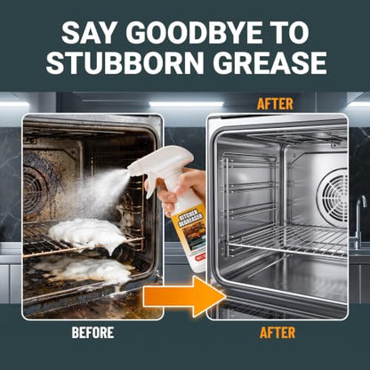 Kitchen Degreaser Spray, Grease Killer Spray for Grills, Heavy Duty Oven Cleaner, Remover Eliminates Tough Grease for Oven Stove BBQ Grills 120ml(2pc)