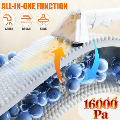 Foandbevi Carpet & Upholstery Cleaner Machine, 16KPa Spot Shampooer for Pet