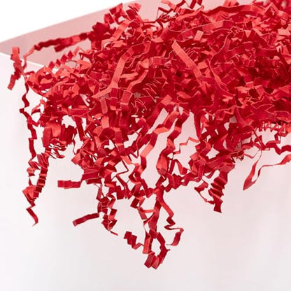 Art Secret Crinkle Cut Paper Shred Filler for Packing and Filling Gift Baskets - 2 LB (Red) - color: Red
