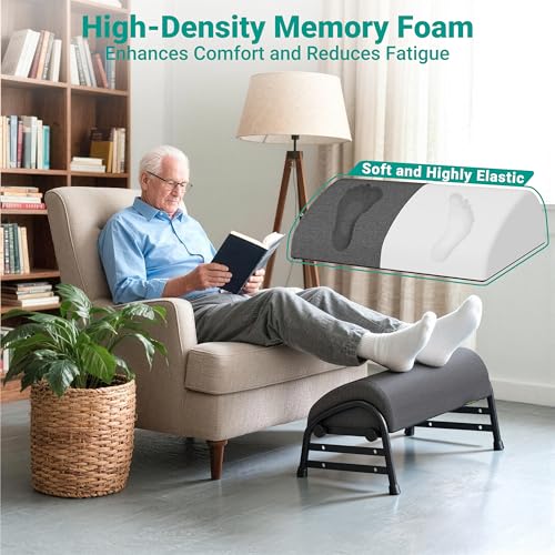 YEASHEIN Adjustable Foot Rest for Under Desk at Work, Ergonomic Foot Stools - color: Gray