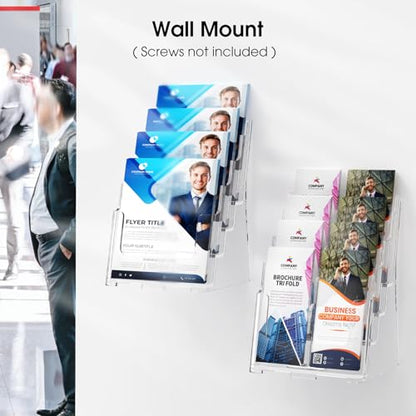 MaxGear 4 Tier Brochure Holder, 8.5 x 11, Removable Divider, 1 Pack - size: 8.5"x11"-4 Tier