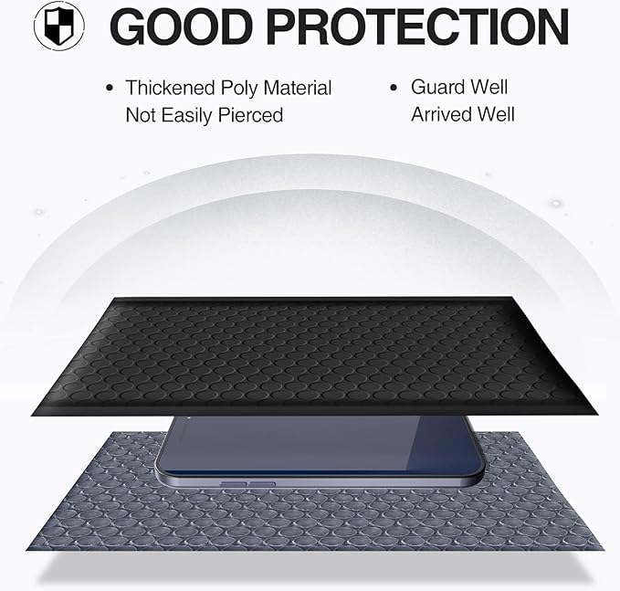 Koja Extra Thick Padded Bubble Mailers, 4x8 in, 100-Pack, Black - color: Black, size: 4 x 8" 100-Pack