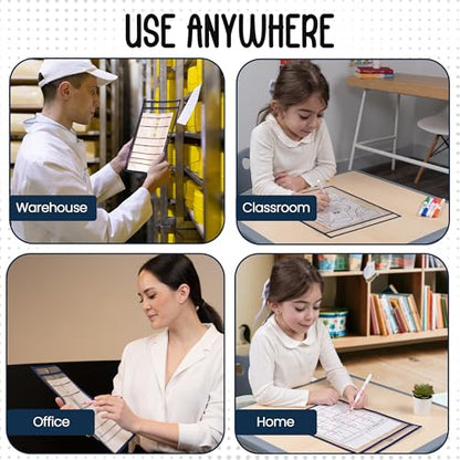 Essex Wares - 6 Pack, Navy Blue Dry Erase Pockets, 10" Wide x 13.5" Tall - color: Navy Blue