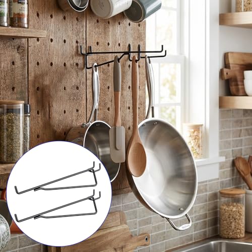 12 Pcs 8" Pegboard Shelf Hooks, 1/4" Peg Board Organizer Accessory Fits 1/4 Black Pegboard Organizer Accessories for Workbench, Garage, Craft Room, Retail Shop