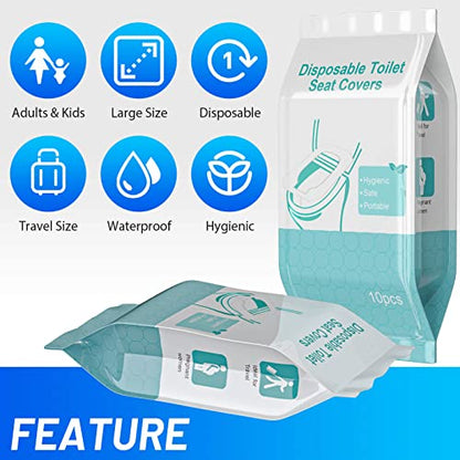 50 Pack Toilet Seat Covers Disposable - Waterproof 16x24 Inch Extra Large Individually Wrapped Toilet Seat Shields Travel Accessories for Adults Kids - size: 50 Pack, XL