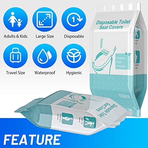 80 Pack Disposable Toilet Seat Covers - Waterproof 16x24 Inch Extra Large Individually Wrapped Toilet Seat Shields Travel Accessories for Adults Kids - size: 80 Pack, XL