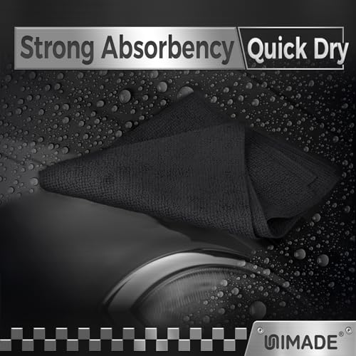 UNIMADE Microfiber Cleaning Cloth, 24 Pack Reusable Microfiber Towels - color: Black, size: 24pk