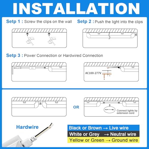 SHOPLED 8FT LED Shop Light, 80W 10800LM 6000K Linkable, Dual-Row LED Chips - size: 8FT-4 Count