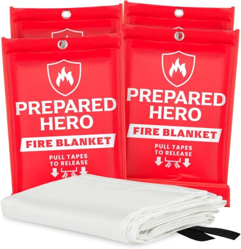 Prepared Hero Emergency Fire Blanket, Kitchen & Home, 39 x 39 in, 4 Pack - size: 4-pack