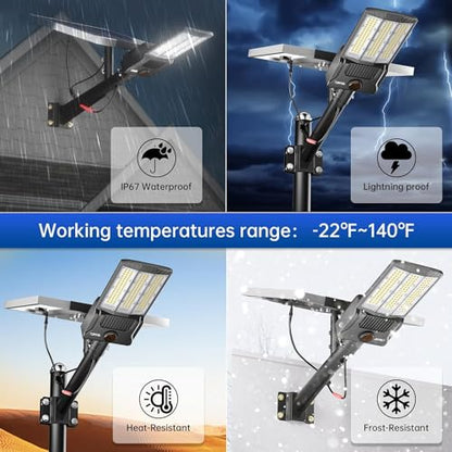 JAYNLT Y-13000W Solar Street Lights Outdoor, Commercial Parking Lot Lights - size: 3X-Large
