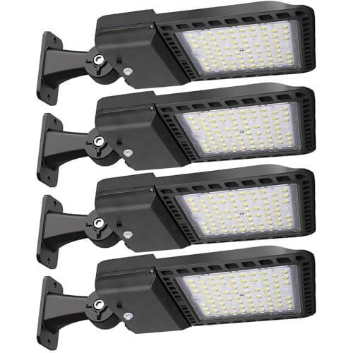 300W LED Parking Lot Light 42000LM Arm Mount for Street-4Pack