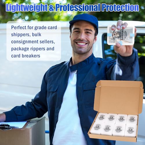 200 Pack Trading Card Shipping Protectors Savers Supplies with Tape Roll