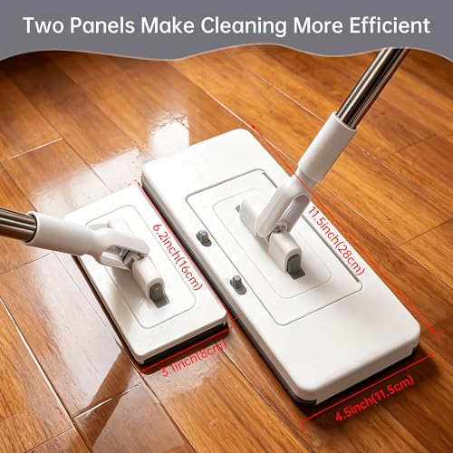 2‑in‑1 Snap Grip Mini Mop with 5 Reusable Cloths, Zero Touch No Wash Lazy Mop, Suitable for Wet/Dry Floors, House Wall, Windows, Corners,Versatile and Efficient - size: Mini Mop with 5 Reusable Cloths