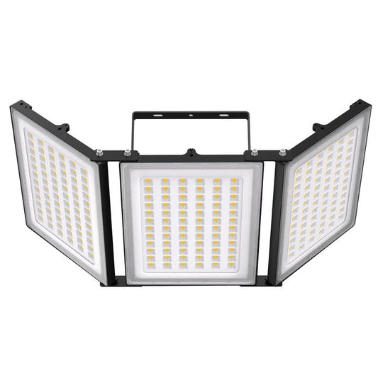 SOLLA 900W LED Outdoor Flood Light, 90000LM Super Bright Stadium Light, 6000K Daylight White, IP66 Waterproof 3 Heads Adjustable Outdoor Floodlights for Backyard, Parking Lot, Court, Field - size: 900 Watt