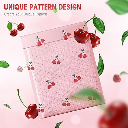 Cozymood Bubble Mailers 6x10 25 Pack Pink Custom Designer Padded Envelopes - color: Cherry, size: 6x10" 25PC