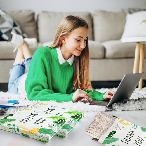 Oududianzi Poly Mailers 10x13, 100PCS Shipping Bags, Mailing Bags, Packaging Bags, Mailers Poly Bags, Polymailer Packaging Bags for Small Bussiness - color: Big leaves, size: 10x13 - 100Pack