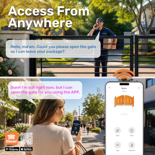 TMT Mastiff 400 Dual Automatic Gate Openers Up to 8ft and 772lb Heavy Duty Swing Gate, Gate Openers with Remote Complete Kit, Electric Gate Opener for Driveway with Powerful Motor (APP Compatible)