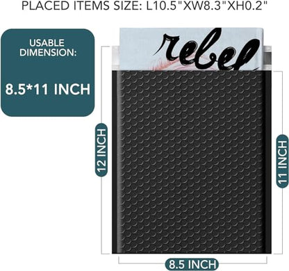 Metronic 240 Pack Bubble Mailers 8.5x12" Black Padded Envelopes Usable Size 8.5 x 11" Strong Adhesion Medium for Small Business Shipping Books Clothes - color: Black, size: 8.5X12" 240PC