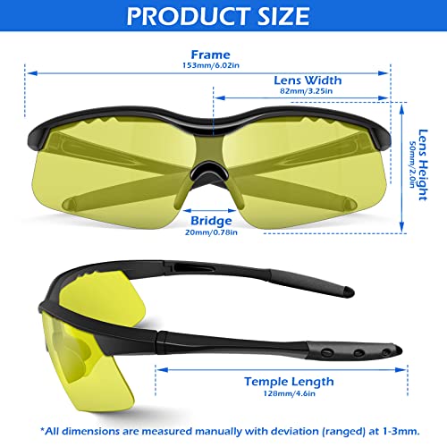 OXG 6 Pack Tinted Safety Glasses for Men Women, ANSI Z87.1 Eye Protection - color: Yellow