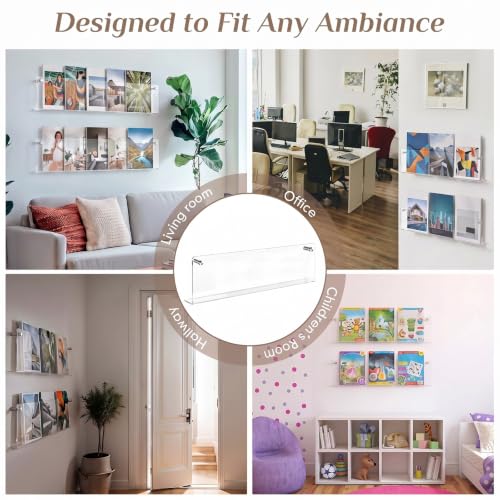 6 Pack Clear Acrylic Magazine Holder Wall, Brochure, 24 Inch - size: 24 Inch