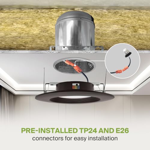 ASD 12 Pack Bronze Retrofit LED Recessed Lighting 6 Inch, 5CCT Wafer Lights - color: Bronze, size: 12 Pack