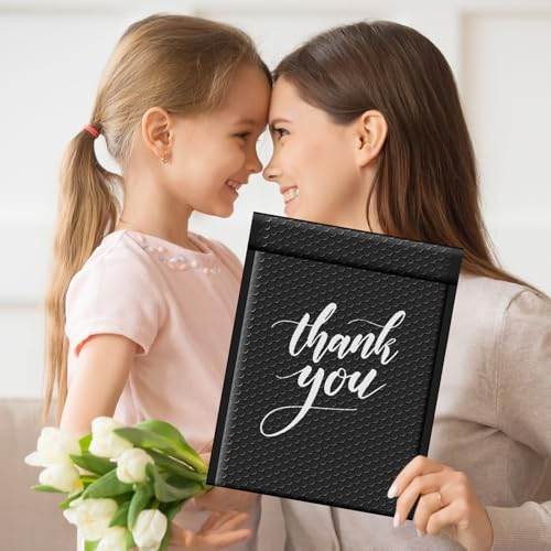 Fuxury Bubble Mailers 9.5x14.5" 25 Pack Black Large Padded Envelopes - color: Black, size: 9.5x14.5" 25PC