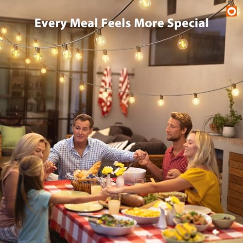 addlon Outdoor String Lights 50FT G40 with Remote 27 LED Shatterproof Bulbs - color: Black, size: 50FT