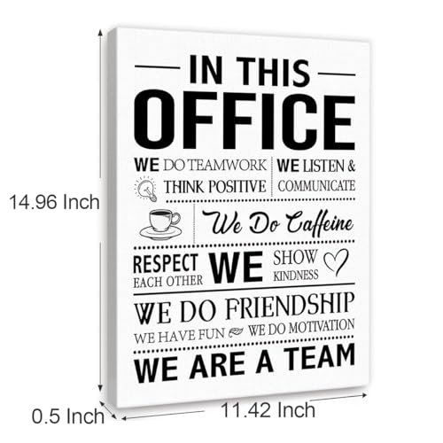 In This Office Wall Decor,Positive Team Quote We Are A Team Wall Art Canvas Framed for Office Workplace Wall Decor 12 x 15 in - color: We Are A Team