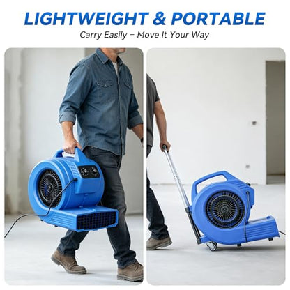 Blower Fan Air Mover - 1.5HP 5000 CFM - 3 Speed Floor Drying Fan - size: 5000CFM