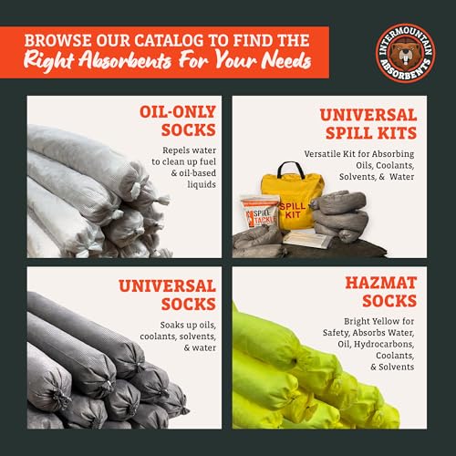 Oil Only Absorbent Socks - 3"x4', 6 Pack - Absorbs Hydrocarbons & Oil Spill Absorbent, Recycled Polypropylene Non-Water Absorbing, Hydraulics Liquid Absorb Sock, Repels Water - size: 3"x4' (6 Pack)