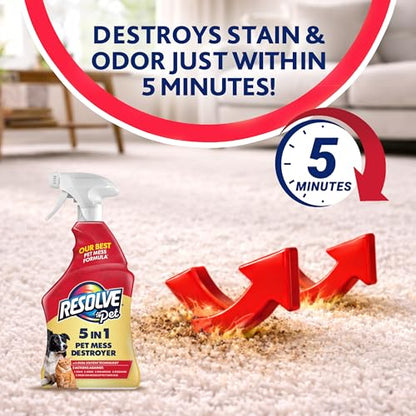 Resolve® 5-in-1 Pet Carpet Cleaner Spray for Stains & Odors, 22oz - size: 22 Fl Oz (Pack of 1)