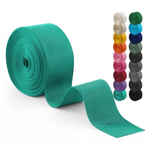 Polyester Webbing Strap 17+Colors – 1"&1.5"&2" – 10 Yards Heavy Duty Webbing Roll, Flat Webbing Strap for Indoor&Outdoor Gear, DIY Crafting, Repairing - color: Teal, size: 1"-10yards