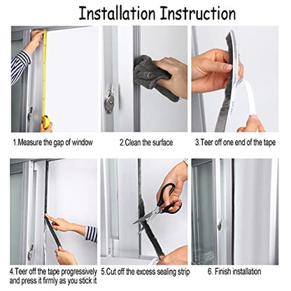 AcbbMNS Self-Adhesive Pile Weather Stripping 32.8ft L x 0.35'' W x 0.2'' H Grey Brush Weather Seal Strip for Door Window Weatherproof Dustproof Soundproof