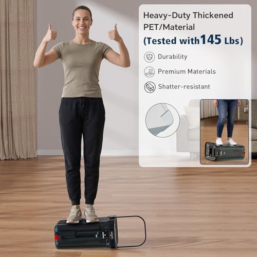 HoMettler 3-Tank Transparent Mop and Bucket Set with Separate Dirty & Clean Water, 65" Flat Mop for Floor Cleaning, 4 Machine Washable Microfiber Pads for Wood Tile - Black - color: Black