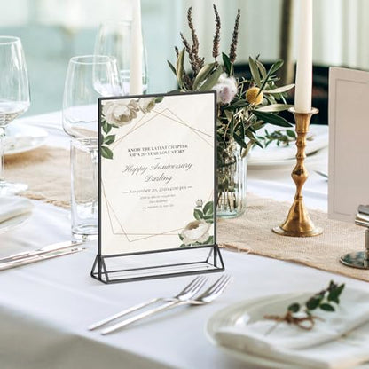 8.5x11 Picture Frame Black Acrylic Sign Holder for Wedding Table Numbers - color: 8.5X11-Black-3 Pack