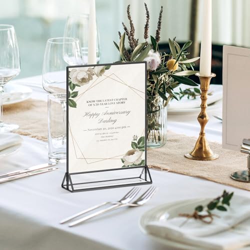 8.5x11 Picture Frame Black Acrylic Sign Holder for Wedding Table Numbers - color: 8.5X11-Black-3 Pack