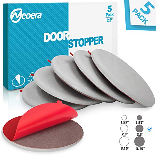 Neoera Door Stopper Wall Protector (5Pack) 2.3" Rubber Door Handle Bumper, Wall Protectors with Premium Self Adhesive Sticker for Protecting Walls (Gray) - color: Gray, size: 2.3"