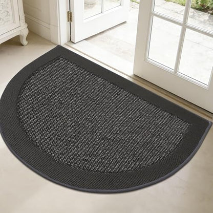Dirt Trapper Door Mats 32" x 48", Non-Slip & Washable, Dark Grey - color: Dark Grey, size: 32" X 48" (Semicircular)
