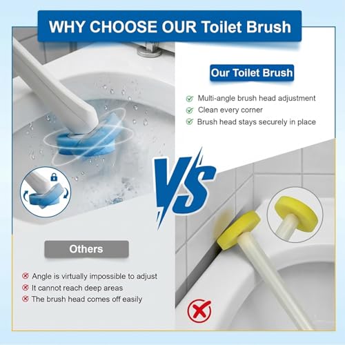 Disposable Toilet Brush Set, 2 Pack with 72 Refills & Wall Holder - size: 2 set+72 refills