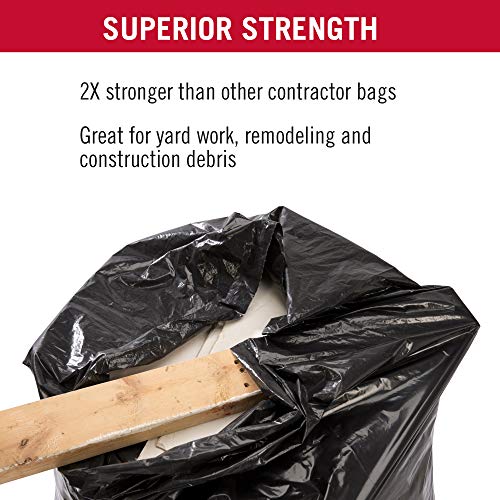 Suncast 55 Gal, Extra Tall Commercial Contractor Trash Bags, 3 Mil, 15 Pack