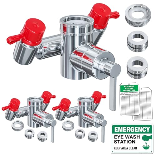 Eye Wash Kit, Faucet Mounted Emergency Eye Wash Station - 3 Pack - color: Red, size: Pack of 3
