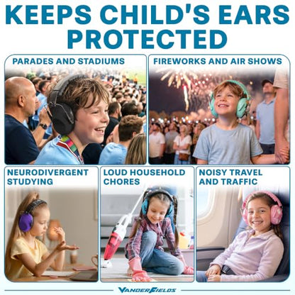 Kids Noise Canceling Headphones - 31 dB (2K Hz) - Ear Protection Earmuffs - color: Charcoal Grey