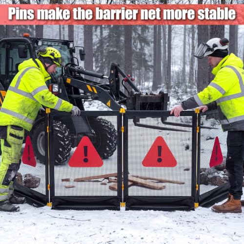 160"x45" Heavy Duty Stump Grinding Barrier 4 Section Safety Barrier - color: Warning