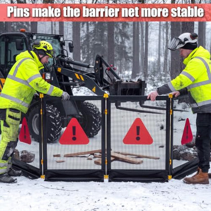 160"x45" Heavy Duty Stump Grinding Barrier 4 Section Safety Barrier - color: Warning