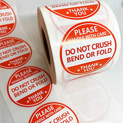 Do not Crush Bend or Fold Shipping Handling Stickers Labels,Shipping Warning Stickers for Package 2 Inch 500 Pcs Per Roll (Pack of 2) - size: 2 inch (Pack of 2)